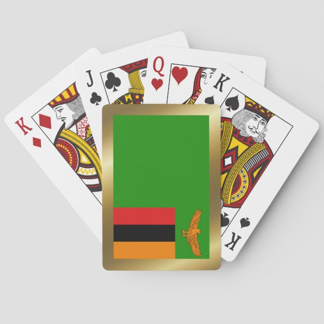 Cartas de juego de la bandera de Zambia (Reverso)
