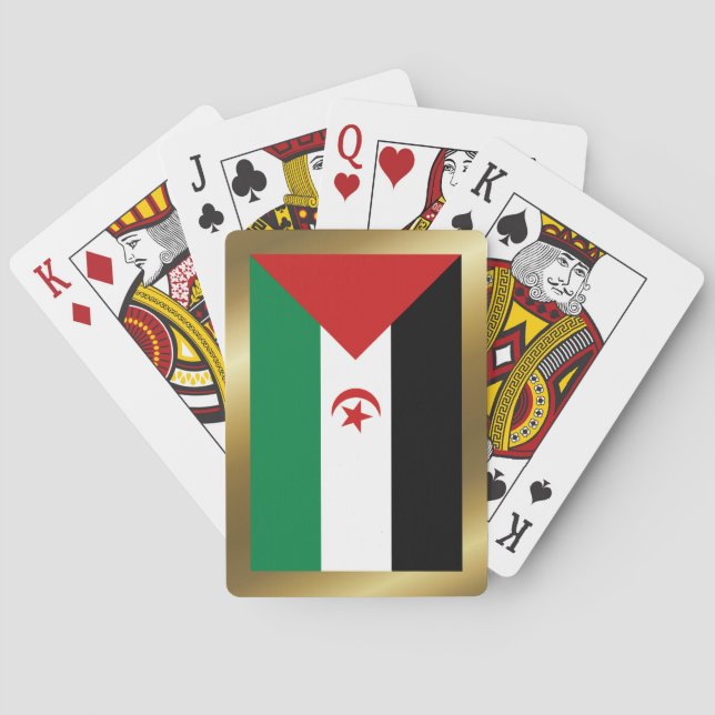 Cartas de juego de la bandera del Sahara Occidenta (Reverso)