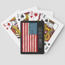 Cartas de juego de la bandera estadounidense con p