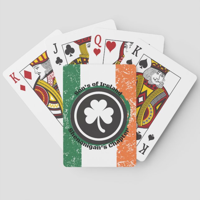 Cartas de juego de la bandera irlandesa (Reverso)