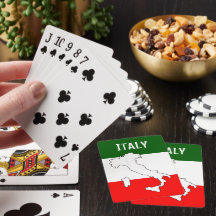 Cartas de juego de la bandera italiana