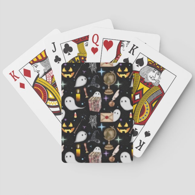 Cartas de juego de la biblioteca de Halloween (Reverso)
