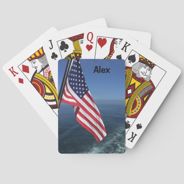Cartas de juego de la bicicleta con bandera estado (Reverso)