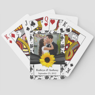 Cartas de juego de la boda del damasco blanco y el