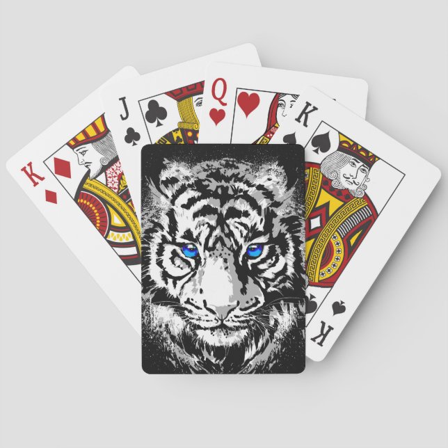 Cartas de juego de la cabeza del tigre - Cara de t (Reverso)