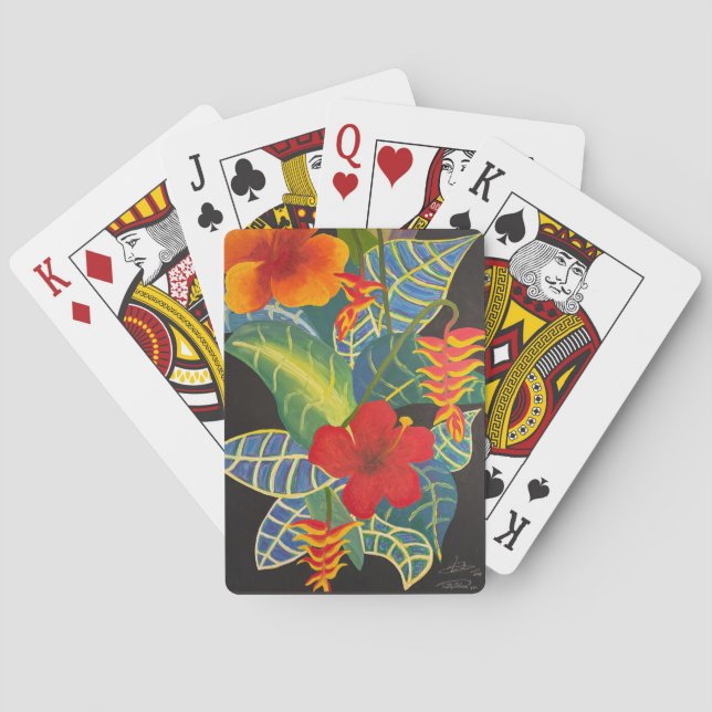 Cartas de juego de la flor de jengibre tropical (Reverso)