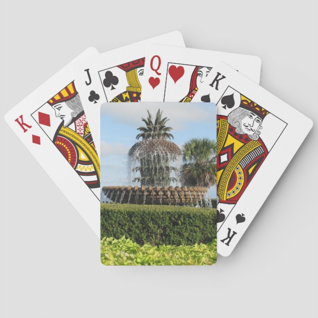 Cartas de juego de la fuente de piña Charleston SC (Reverso)