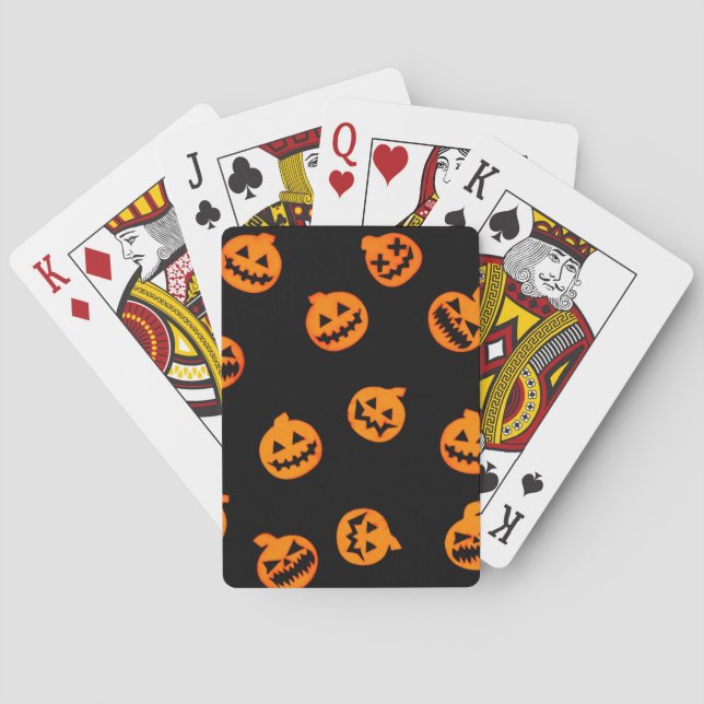 Cartas de juego de la Halloween de las calabazas (Reverso)