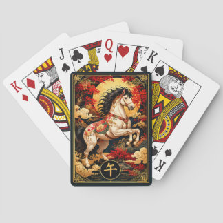 Cartas de juego de la luna dorada del caballo del