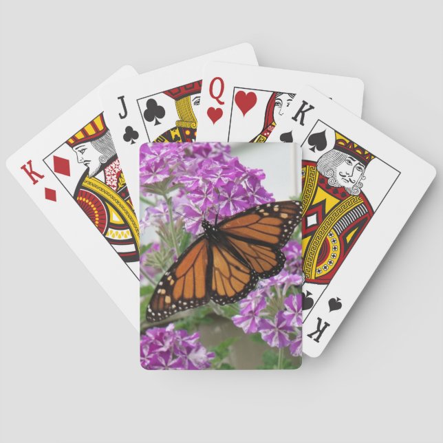 Cartas de juego de la mariposa monarca (Reverso)