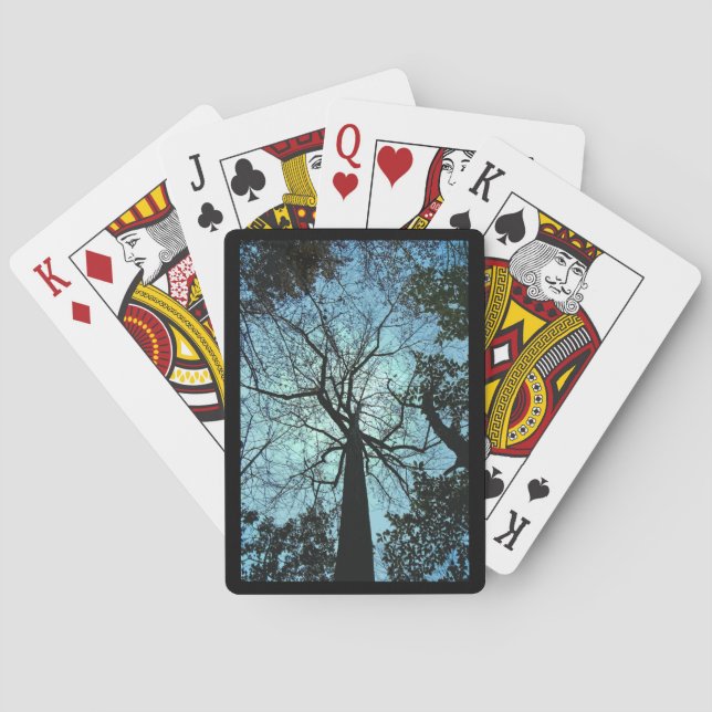 Cartas de juego de la naturaleza del árbol azul ne (Reverso)