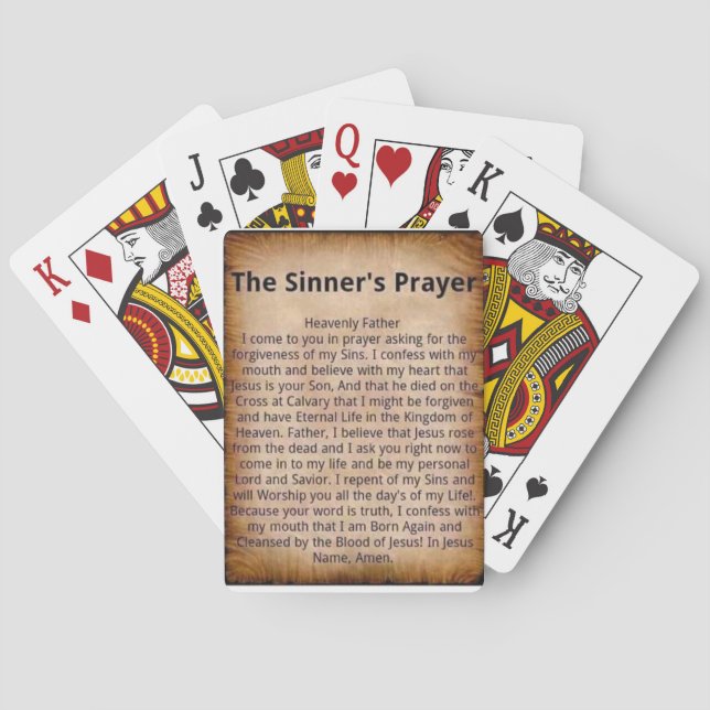 Cartas de juego de la oración de Sinner (Reverso)