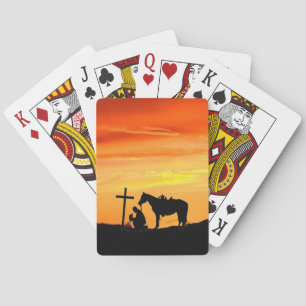Cartas de juego de la oración de un vaquero