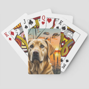 Cartas de juego de labrador amarillo, labrador