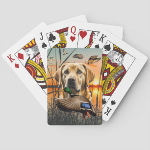 Cartas de juego de labrador amarillo, labrador