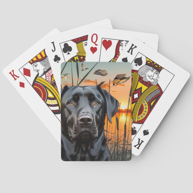 Cartas de juego de labrador negro, recuperador de  (Reverso)