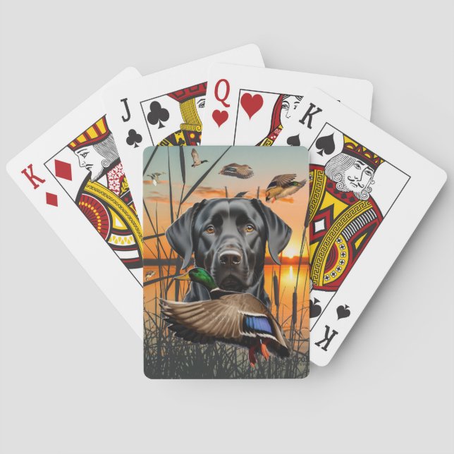 Cartas de juego de labrador negro, recuperador de  (Reverso)