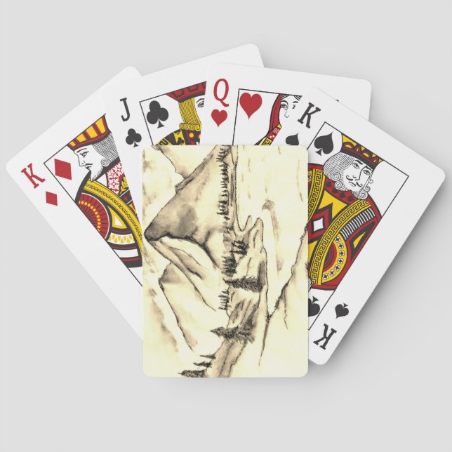 Cartas de juego de las montañas (Reverso)