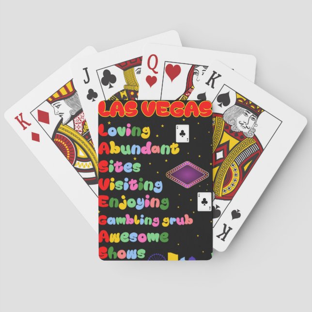 Cartas de juego de las Vegas Acronym (Reverso)