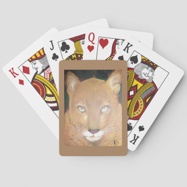 Cartas de juego de león de montaña (Reverso)