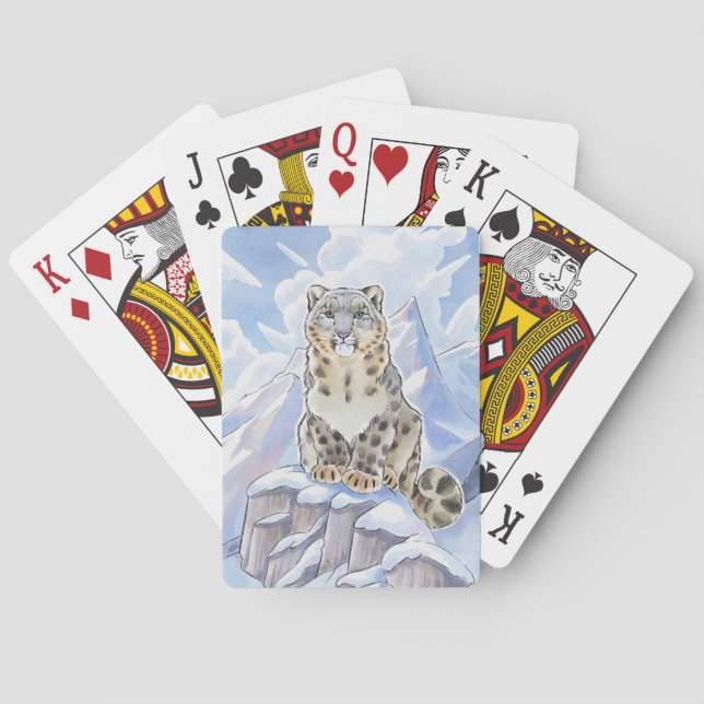 Cartas de juego de leopardo de la nieve (Reverso)