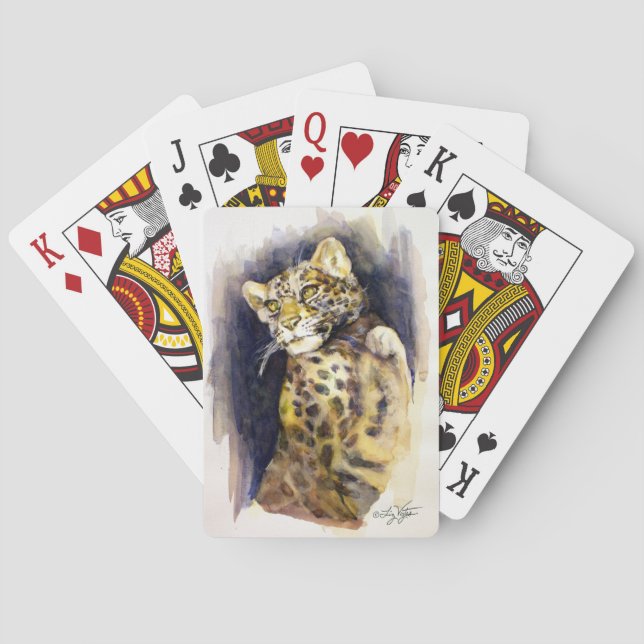 Cartas de juego de leopardo de la nieve (Reverso)