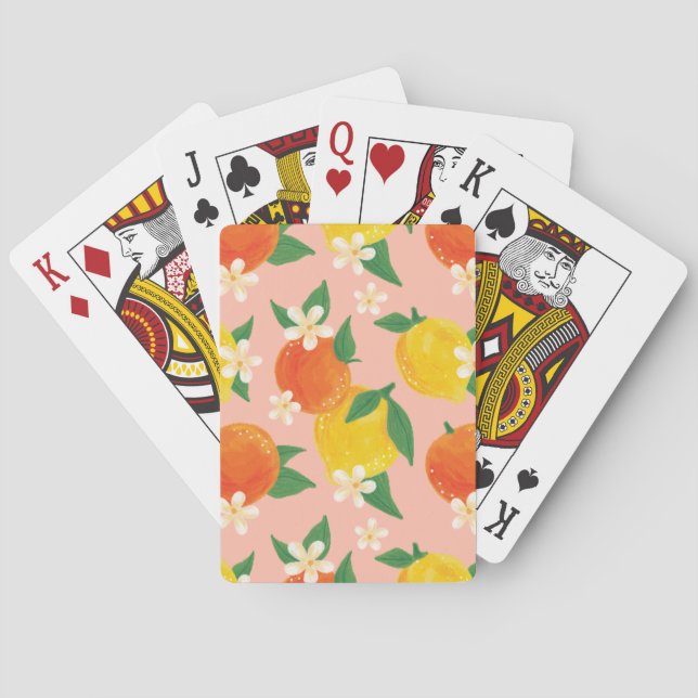 Cartas de Juego de Limón Naranja Cítricos (Reverso)