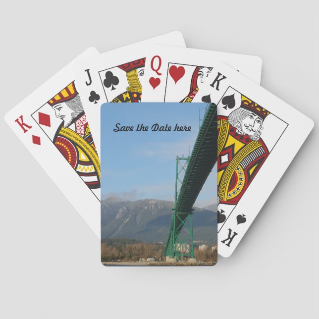 Cartas de juego de Lions Gate Bridge Vancouver (Reverso)