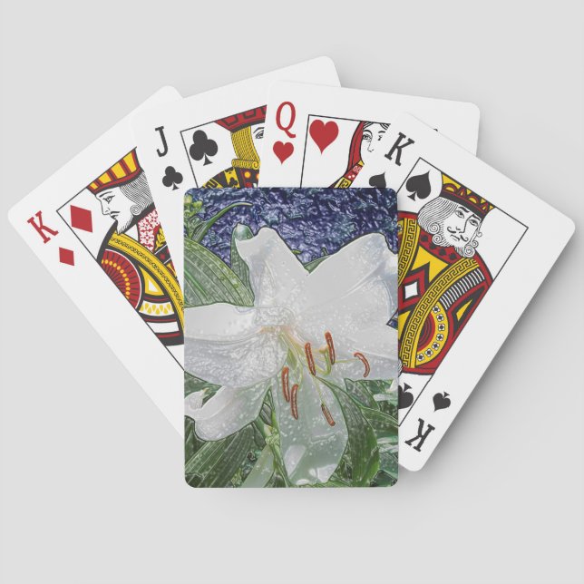 Cartas de juego de Lirio Blanco (Reverso)