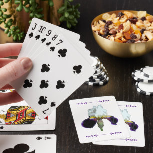 Cartas de juego de lirio púrpura y blanco