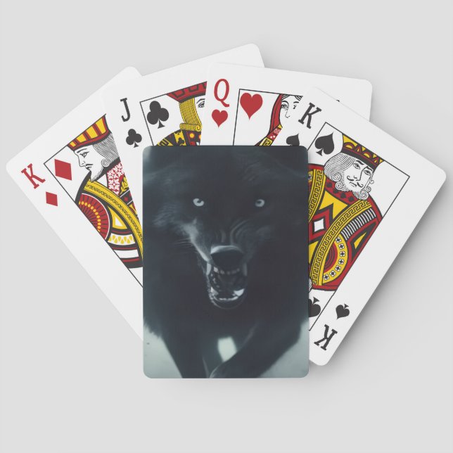 Cartas de juego de lobo oscuro (Reverso)
