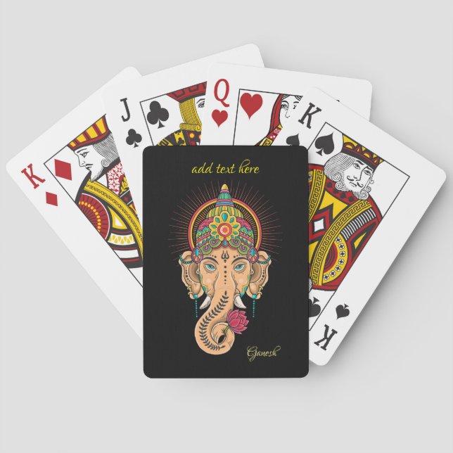Cartas de juego de Lord Ganesh de la India (Reverso)
