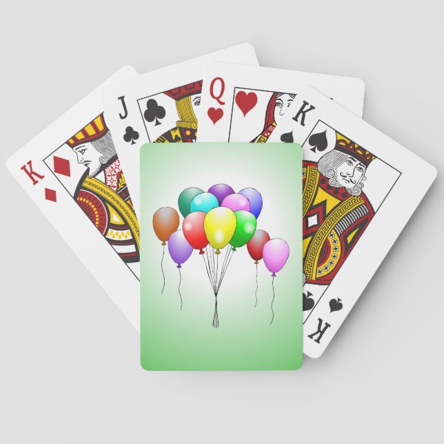 Cartas de juego de los globos de cumpleaños (Reverso)