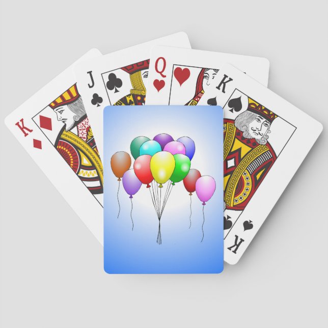 Cartas de juego de los globos de cumpleaños (Reverso)