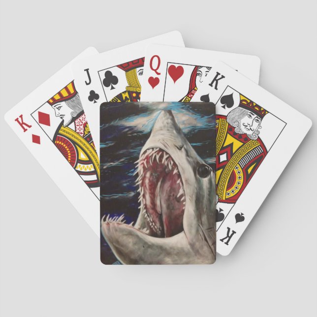 Cartas de juego de Mako Shark Painting (Reverso)