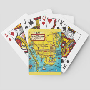 Cartas de juego de mapa antiguo de San Petersburgo