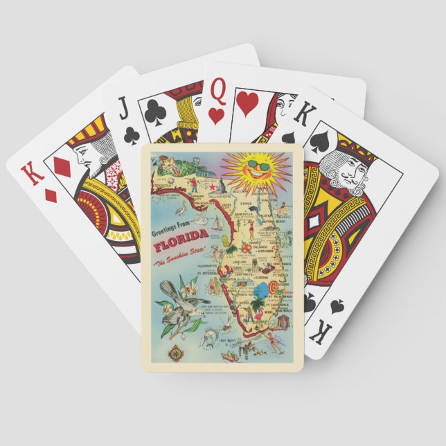 Cartas de juego de mapas de Florida (Reverso)