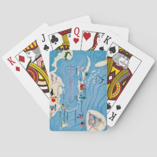 Cartas de juego de mapas ilustrados de las Islas d