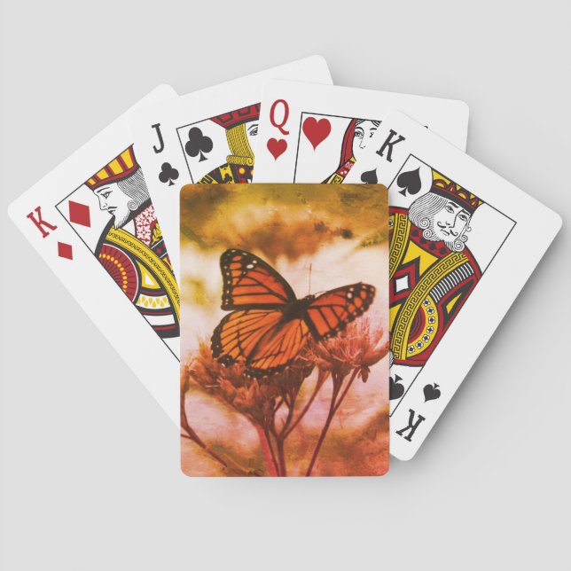 Cartas de juego de mariposa de época (Reverso)
