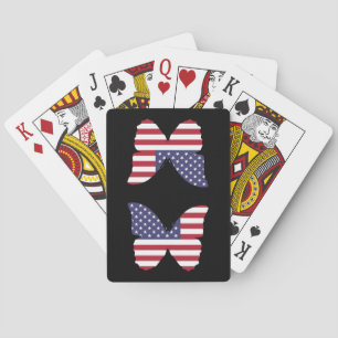 cartas de juego de mariposa de la bandera estadoun
