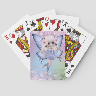 Cartas de juego de mariposa de la princesa rubia