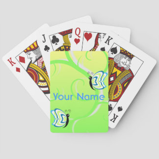 Cartas de juego de mariposa floral