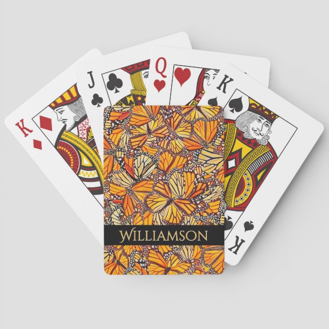 Cartas de Juego de Mariposa Monarca (Reverso)