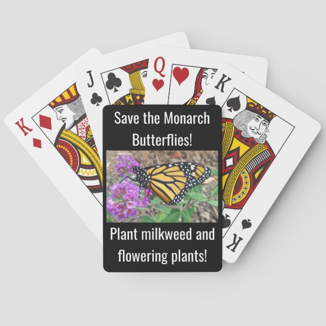Cartas de juego de mariposa monarca (Reverso)