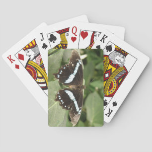 Cartas de juego de mariposa tropical en blanco y n