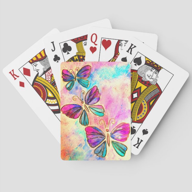 Cartas de juego de mariposas de primavera (Reverso)