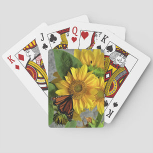 Cartas de juego de mariposas girasol y monarca