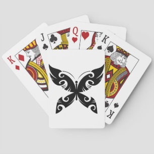 Cartas de juego de mariposas negras
