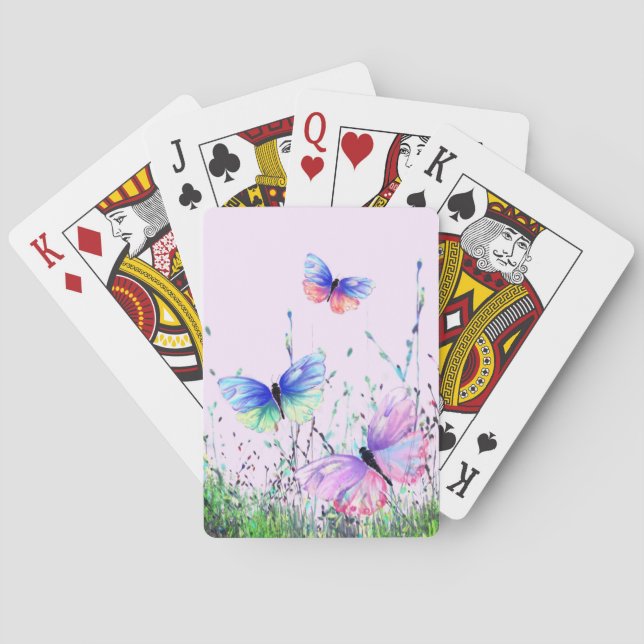 Cartas de juego de mariposas voladoras (Reverso)