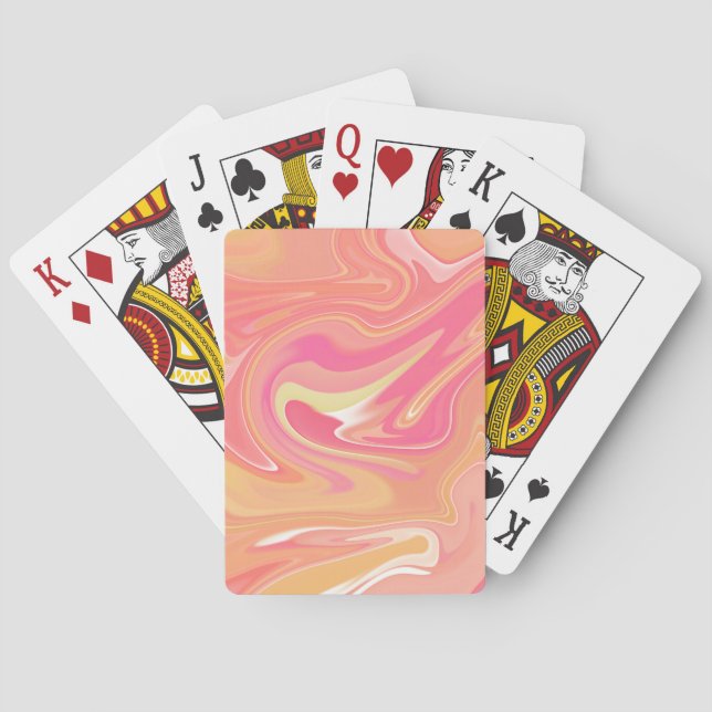 Cartas de juego de mármol naranja (Reverso)